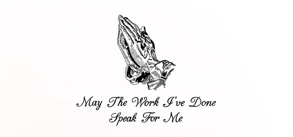 Praying Hands (MAY THE WORK I HAVE DONE) Black White Faux